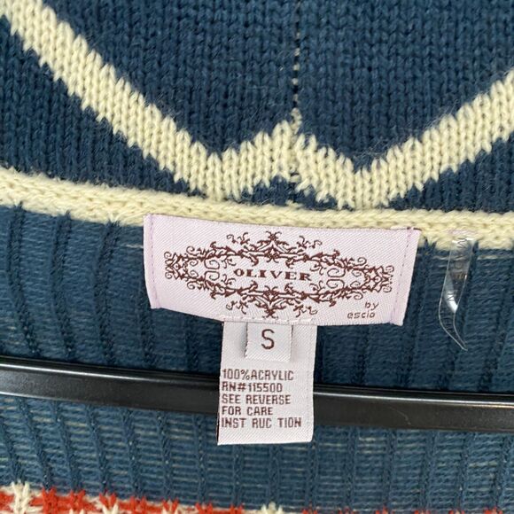 Oliver‎ Cardigan Sweater Womens S Knit Open Front Western Farm Aztec Casual Boho - Picture 5 of 7